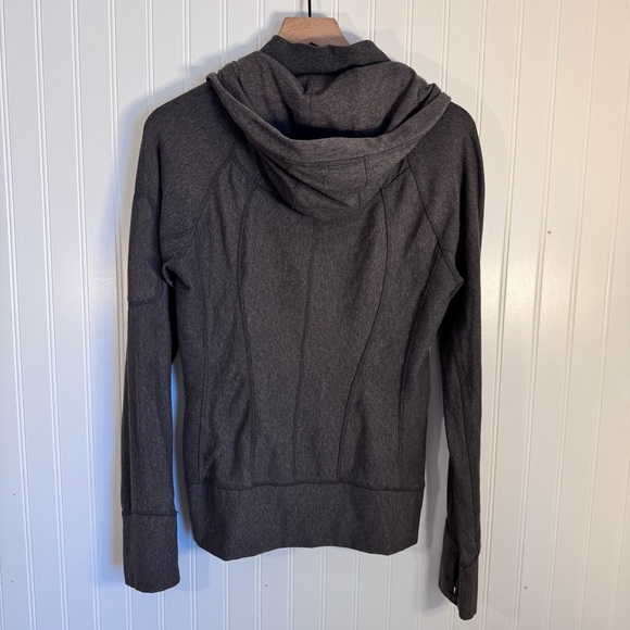 Athleta Full Zip Charcoal Gray Athletic Hoodie Thumb Hole Women’s Size Small - Picture 8 of 14